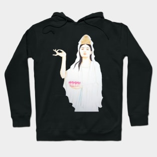 Kwan Yin, Goddess of Love and Compassion- Dark Green Hoodie